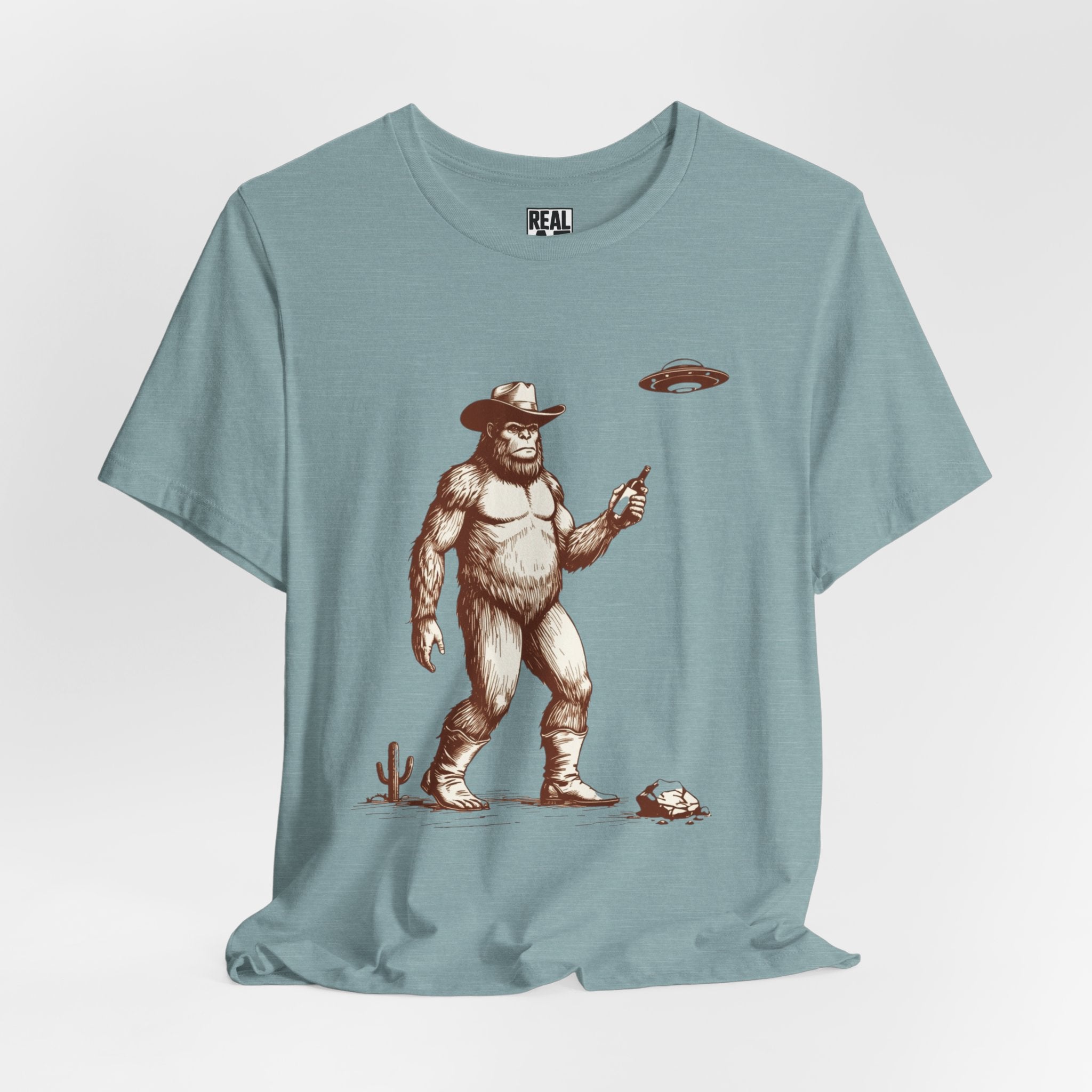 Bigfoot Cowboy UFO Western Tee