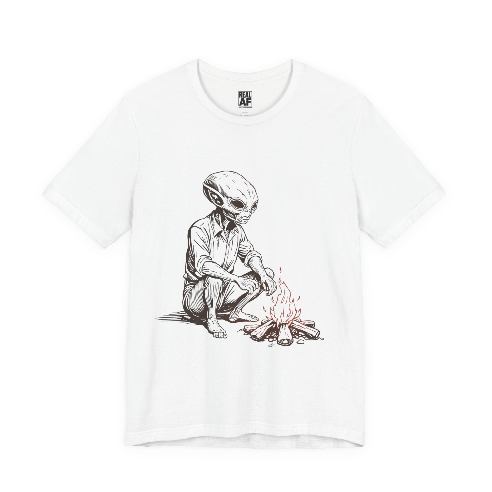 Campfire Visitor T‑Shirt – Western Alien Night Tee