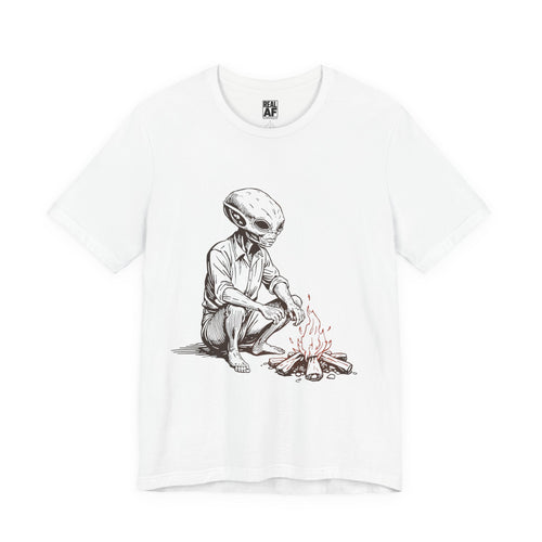 Campfire Visitor T‑Shirt – Western Alien Night Tee
