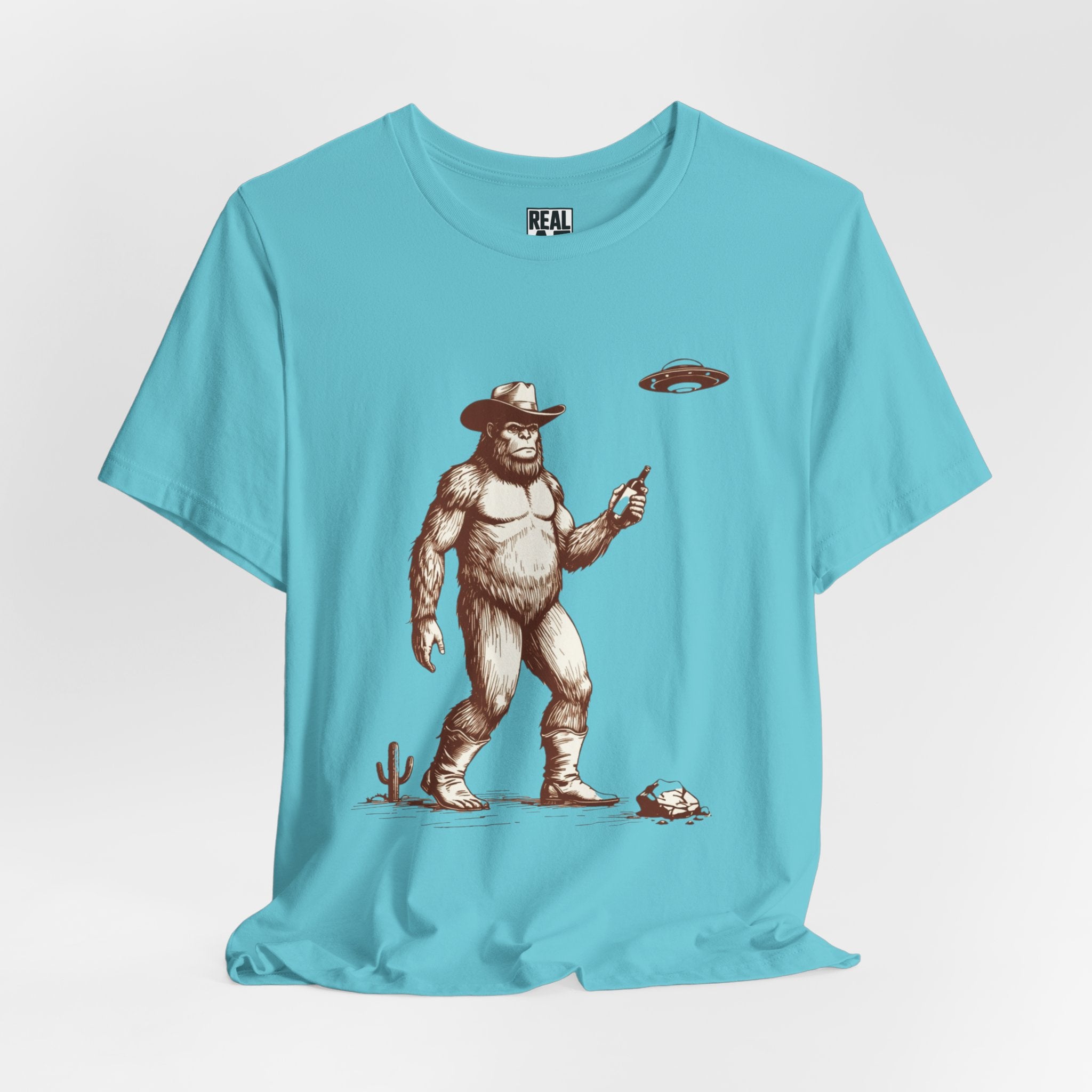 Bigfoot Cowboy UFO Western Tee