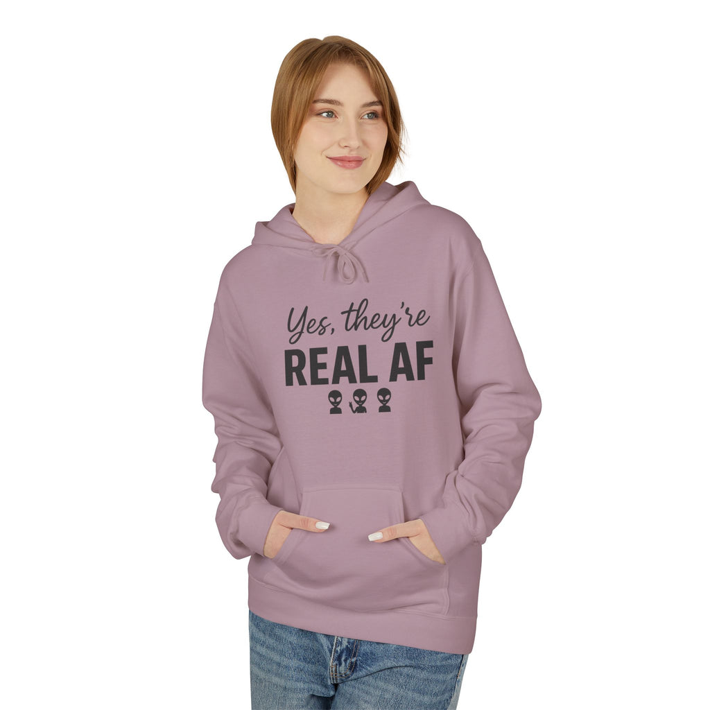 Real AF Unisex Hoodie, Funny Sweatshirt, Casual Wear, Gift for Friends, Everyday Comfort, Unique Wardrobe Addition