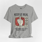 Middle Finger Retro TV Graphic Shirt ("Even When They Don't Want to Hear It")