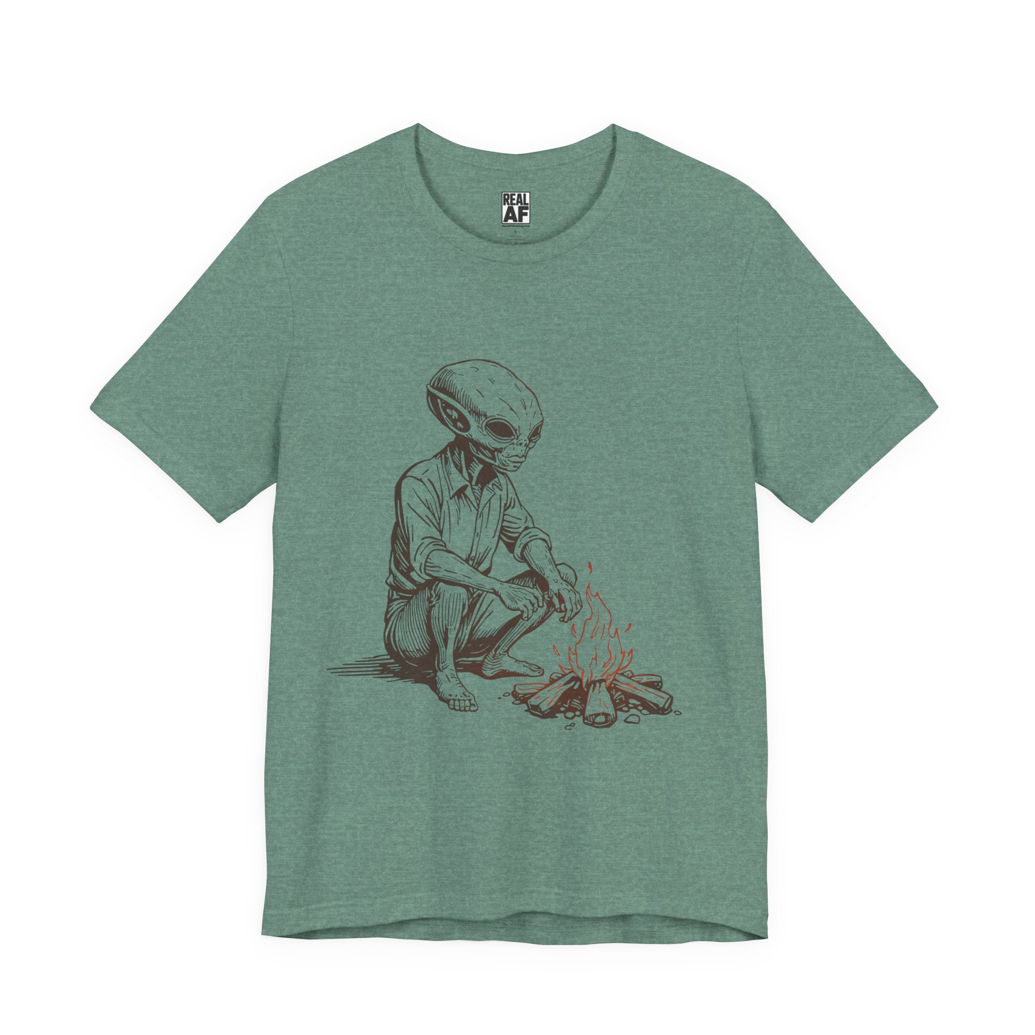 Campfire Visitor T‑Shirt – Western Alien Night Tee