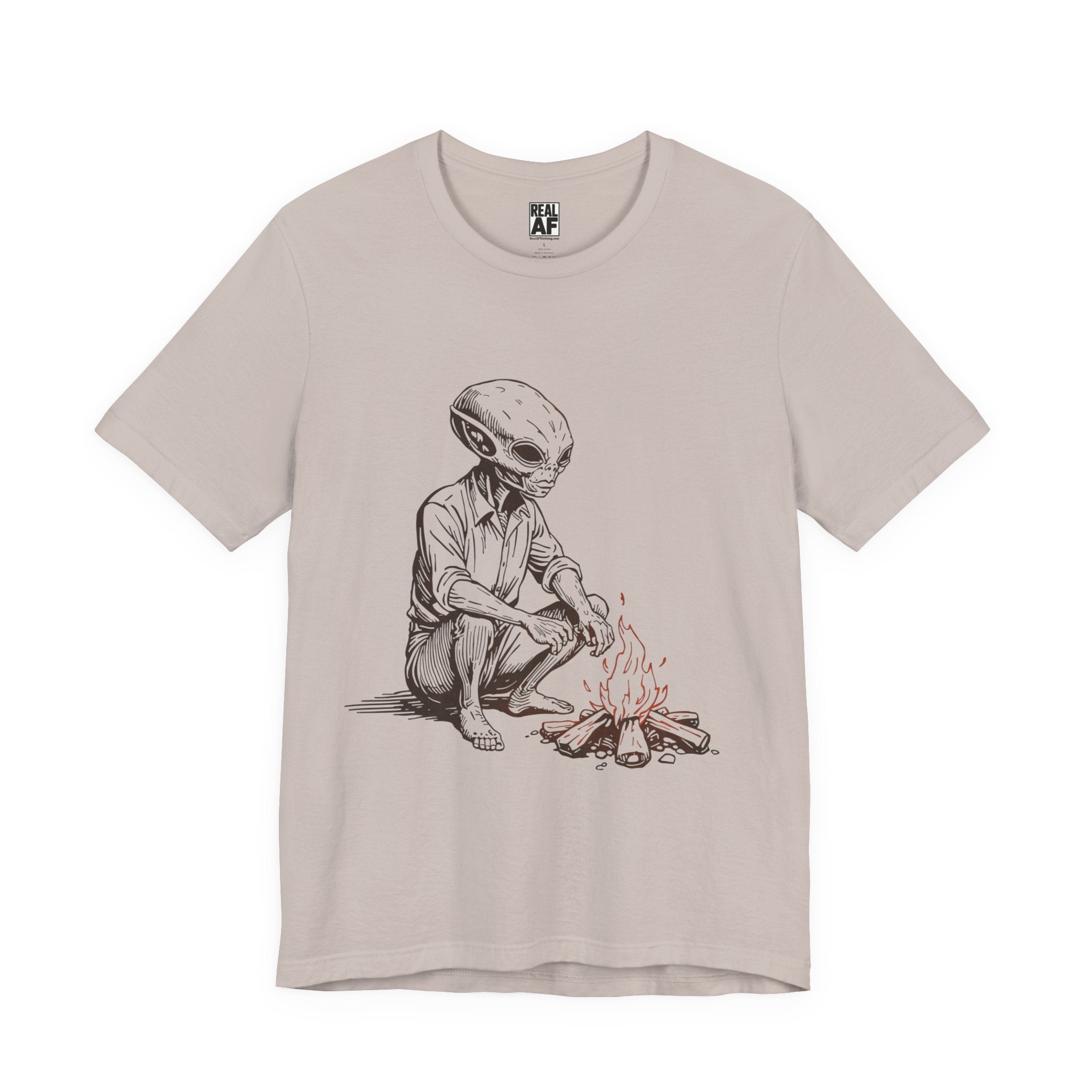 Campfire Visitor T‑Shirt – Western Alien Night Tee