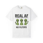 Real AF Alien T-shirt, Graphic Tee, Funny UFO Shirt, Sarcastic Extraterrestrial Top, Edgy Outer Space Clothing