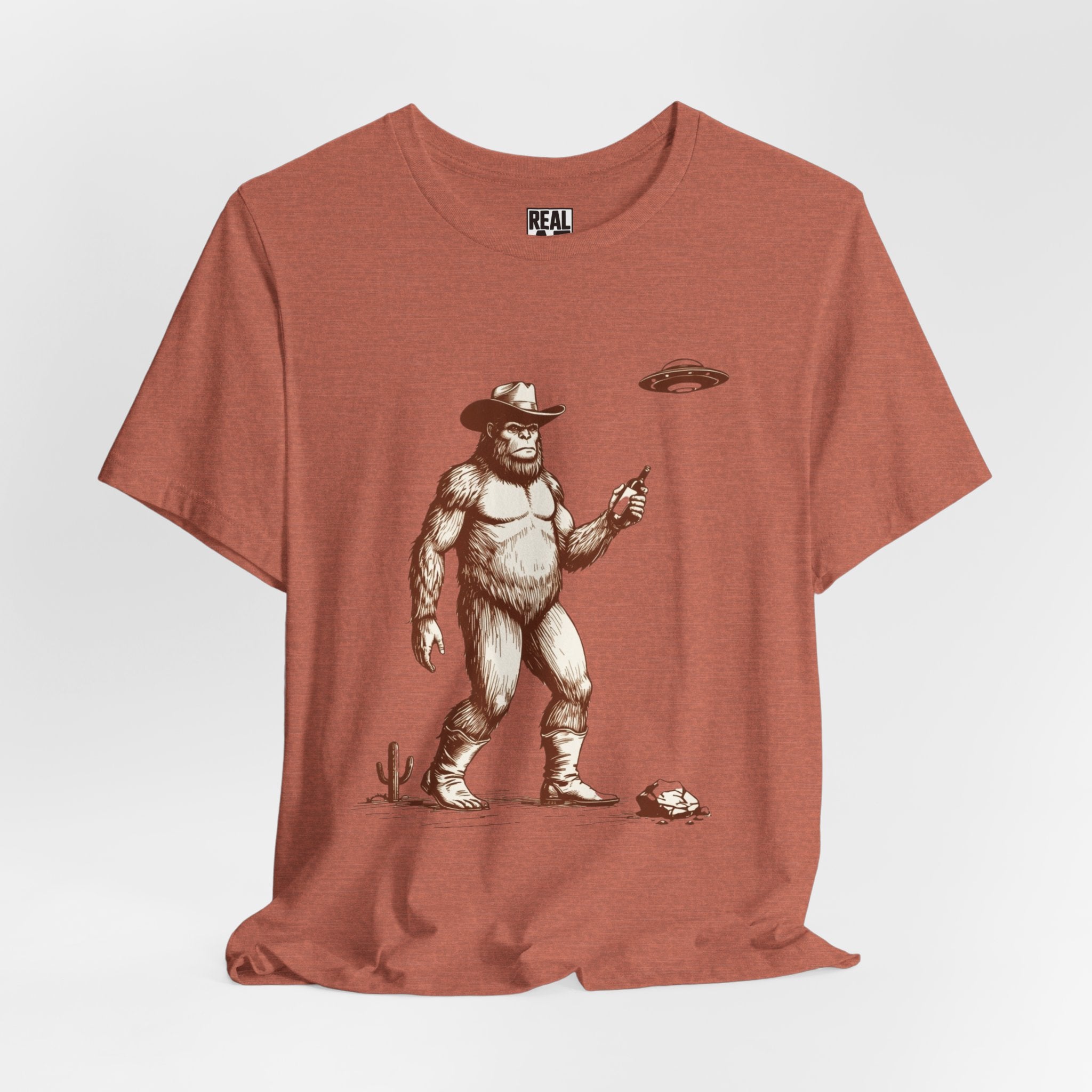 Bigfoot Cowboy UFO Western Tee