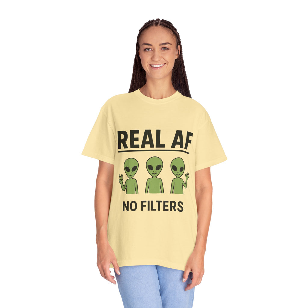 Real AF Alien T-shirt, Graphic Tee, Funny UFO Shirt, Sarcastic Extraterrestrial Top, Edgy Outer Space Clothing