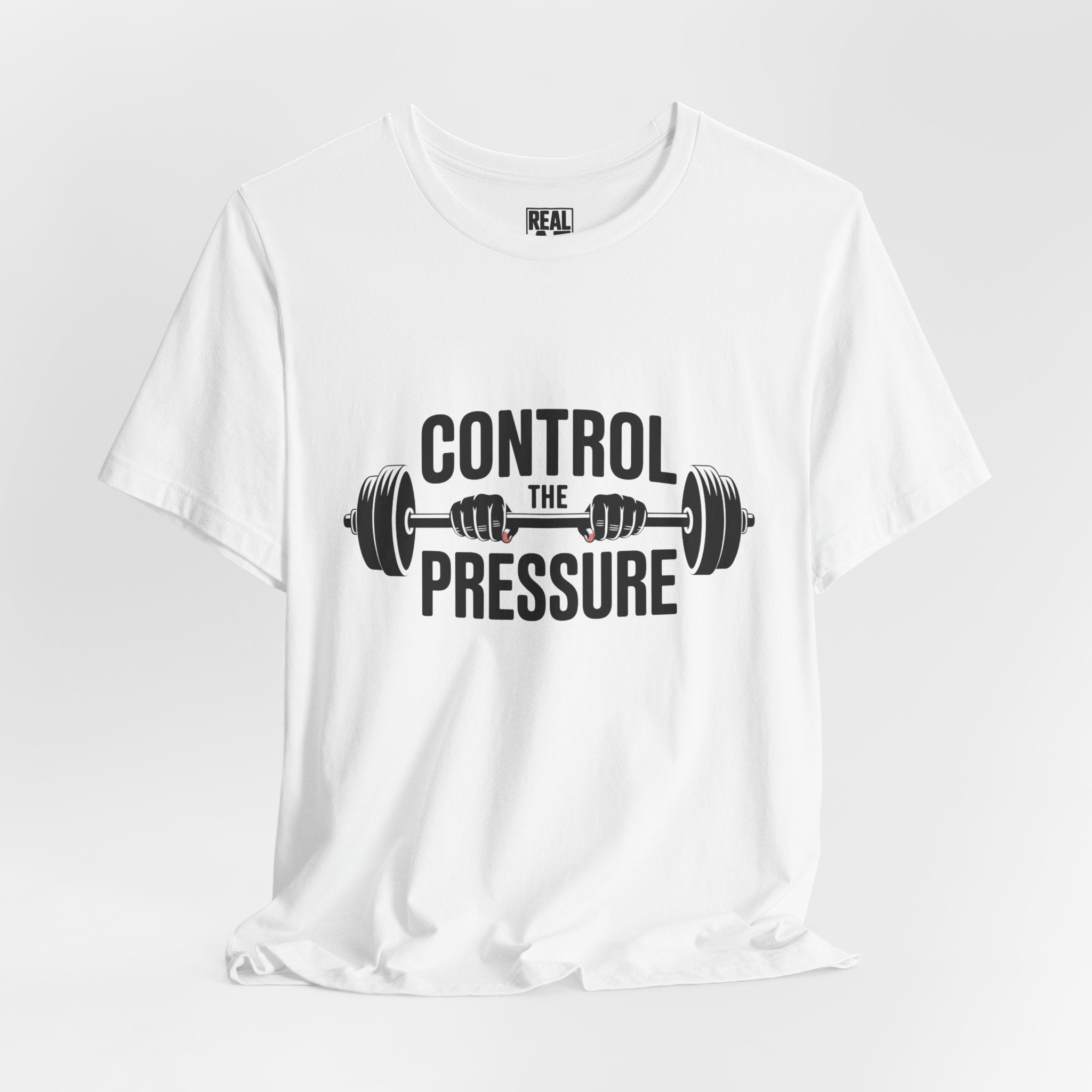 Control the Pressure Barbell Tee — Weightlifting Gym Shirt