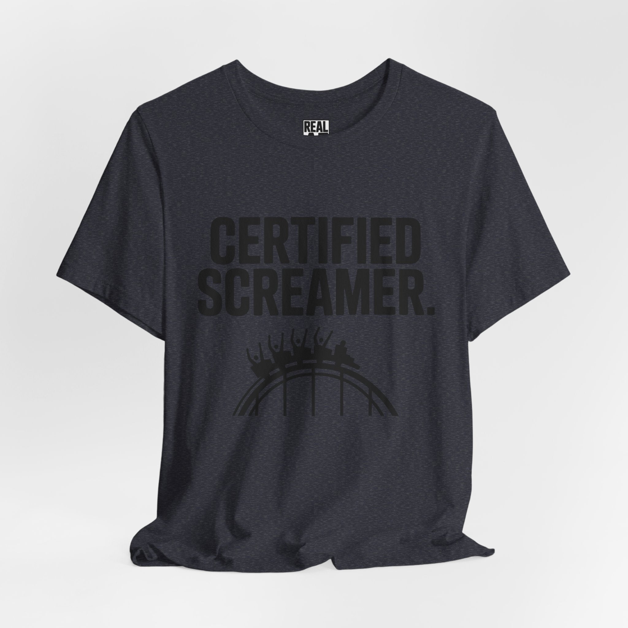 Certified Screamer T‑Shirt — Roller Coaster Thrill Seeker Tee