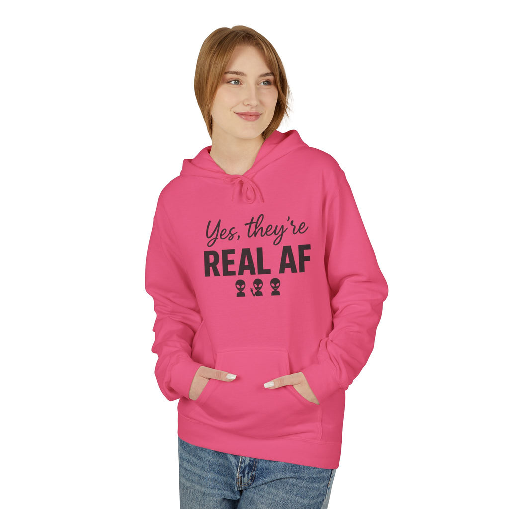 Real AF Unisex Hoodie, Funny Sweatshirt, Casual Wear, Gift for Friends, Everyday Comfort, Unique Wardrobe Addition
