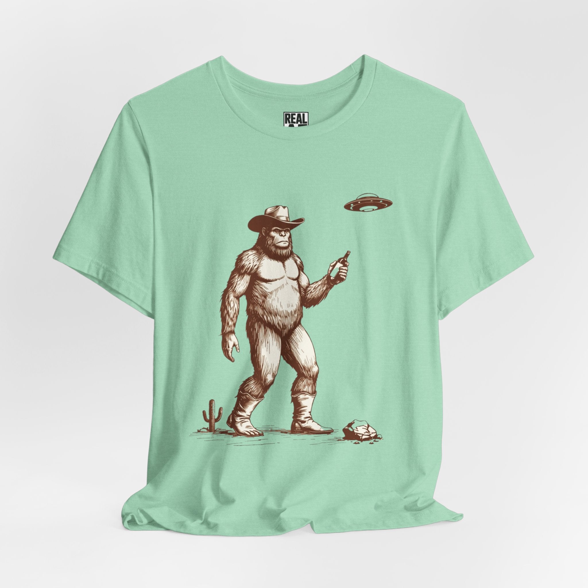 Bigfoot Cowboy UFO Western Tee