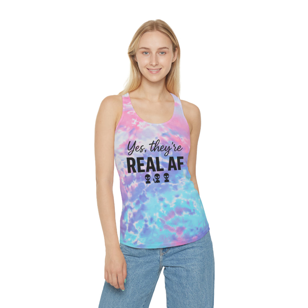 Tie Dye Tank Top - Empowering Women's Clothing, Hippie Festival Shirt, Colorful Racerback Camisole, Yoga Workout Wear, Summer Beach Apparel