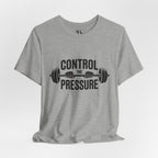 Control the Pressure Barbell Tee — Weightlifting Gym Shirt