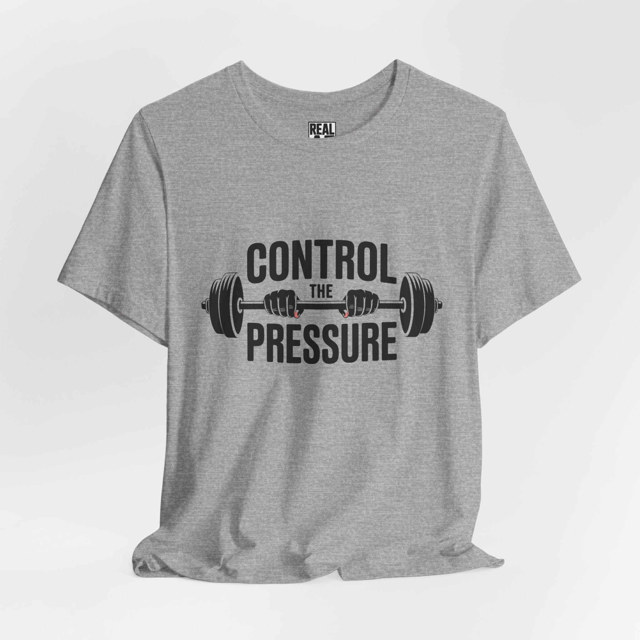 Control the Pressure Barbell Tee — Weightlifting Gym Shirt