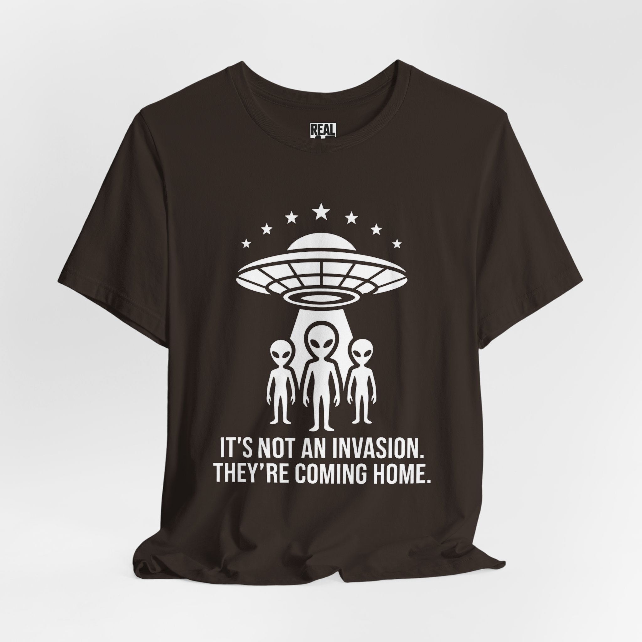 Alien Homecoming T‑Shirt – "It's Not an Invasion, They're Coming Home" UFO Tee