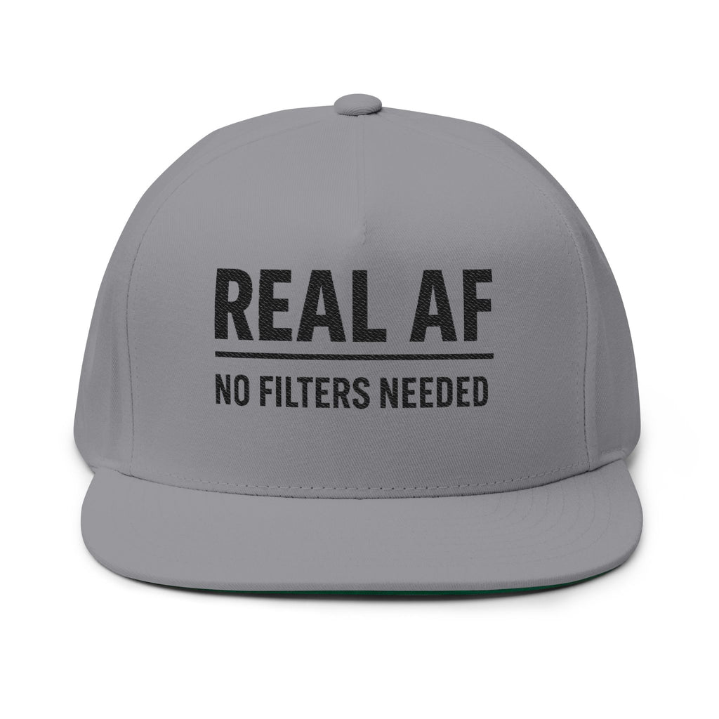 Real AF No Filtered Embroidered Flat Bill Cap