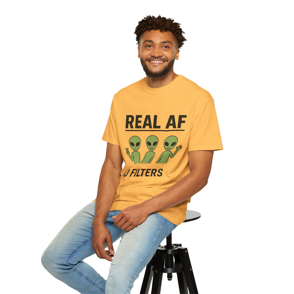 Real AF Alien T-shirt, Graphic Tee, Funny UFO Shirt, Sarcastic Extraterrestrial Top, Edgy Outer Space Clothing