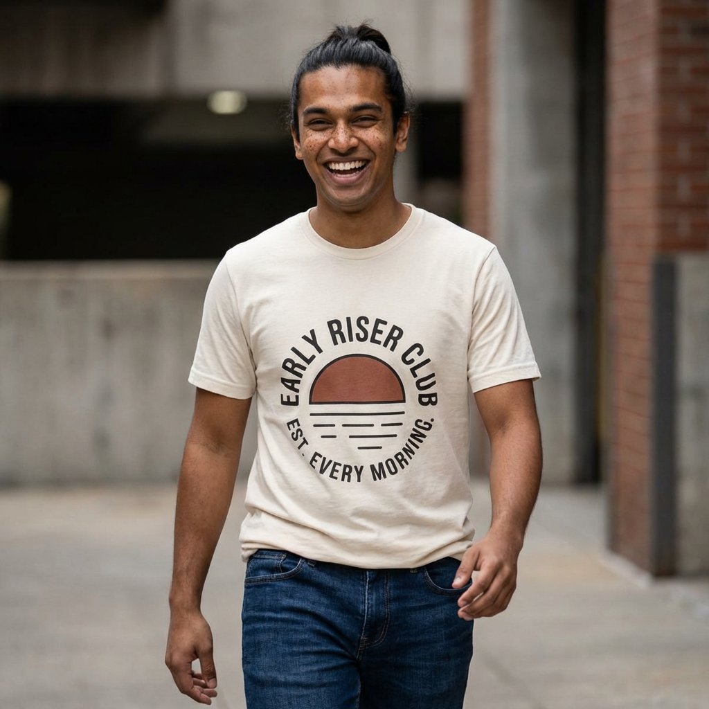 Early Riser Club T-Shirt – "Est. Every Morning" Sunrise Tee