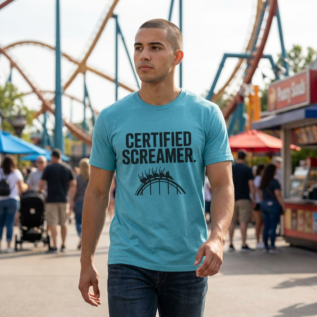 Certified Screamer T‑Shirt — Roller Coaster Thrill Seeker Tee