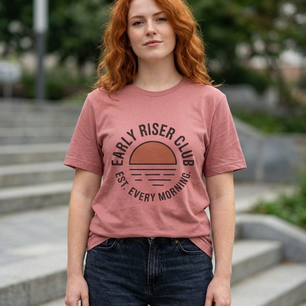 Early Riser Club T-Shirt – "Est. Every Morning" Sunrise Tee