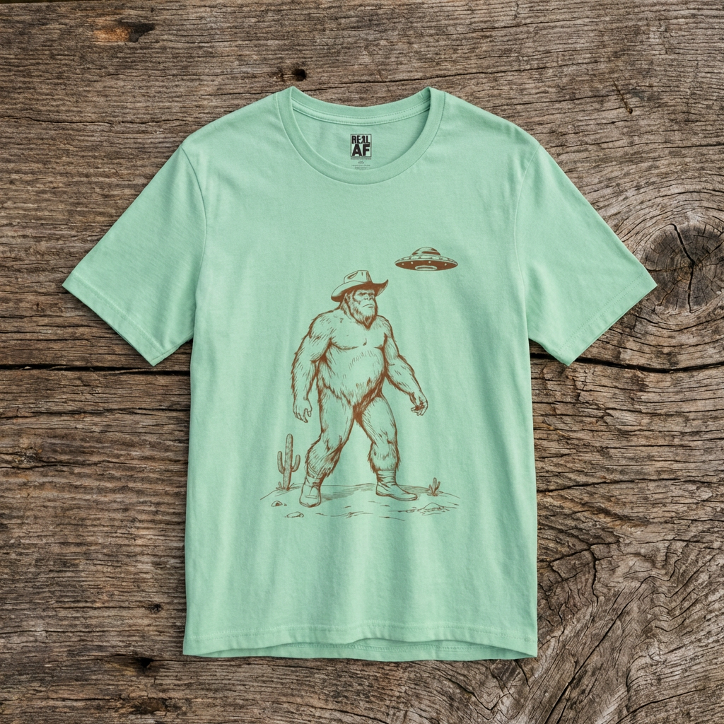 Bigfoot Cowboy UFO Tee