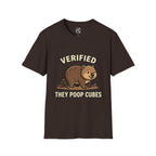 Wombat Humor T-Shirt — "Verified They Poop Cubes"