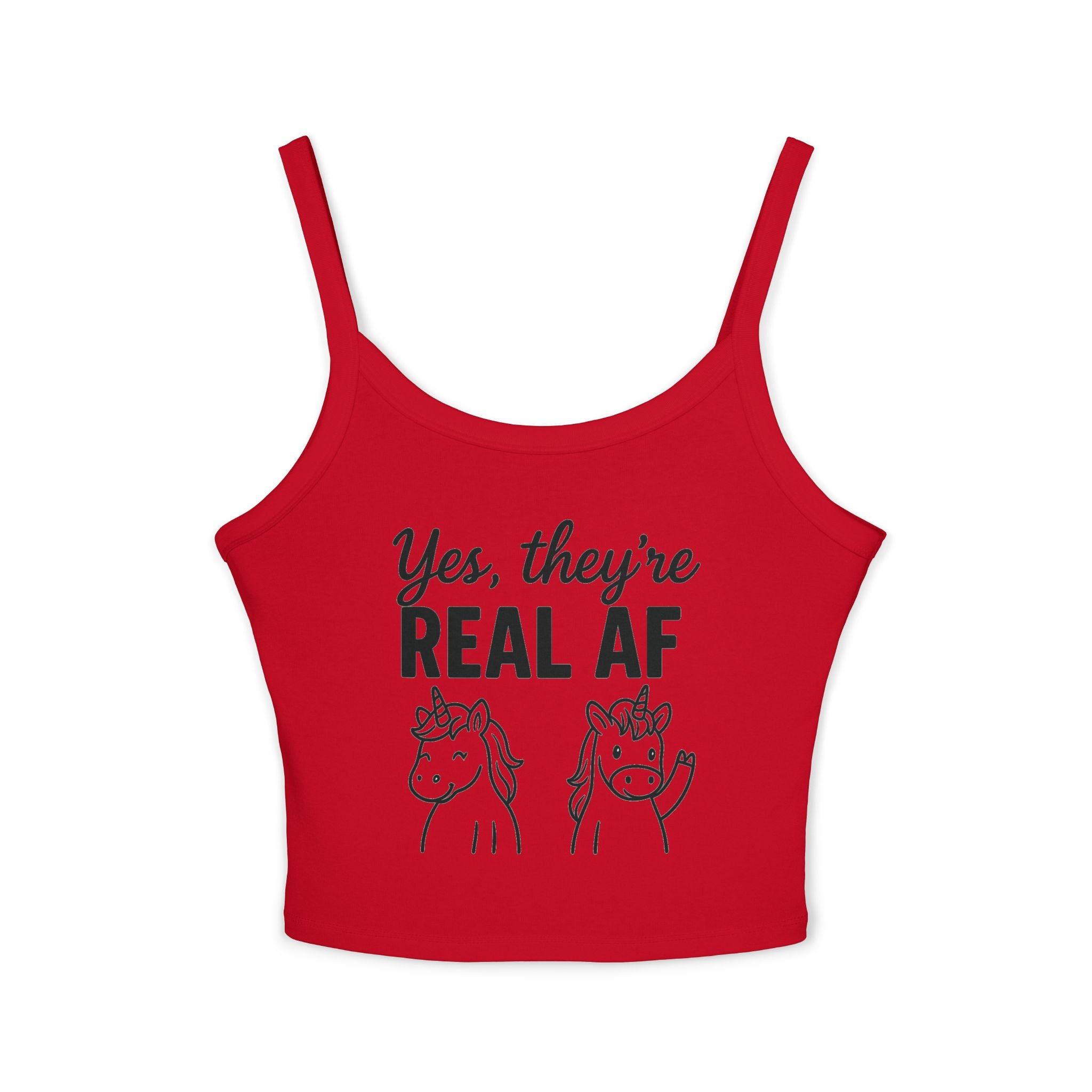 Yes, They're Real AF Unicorn Spaghetti Strap Tank Top