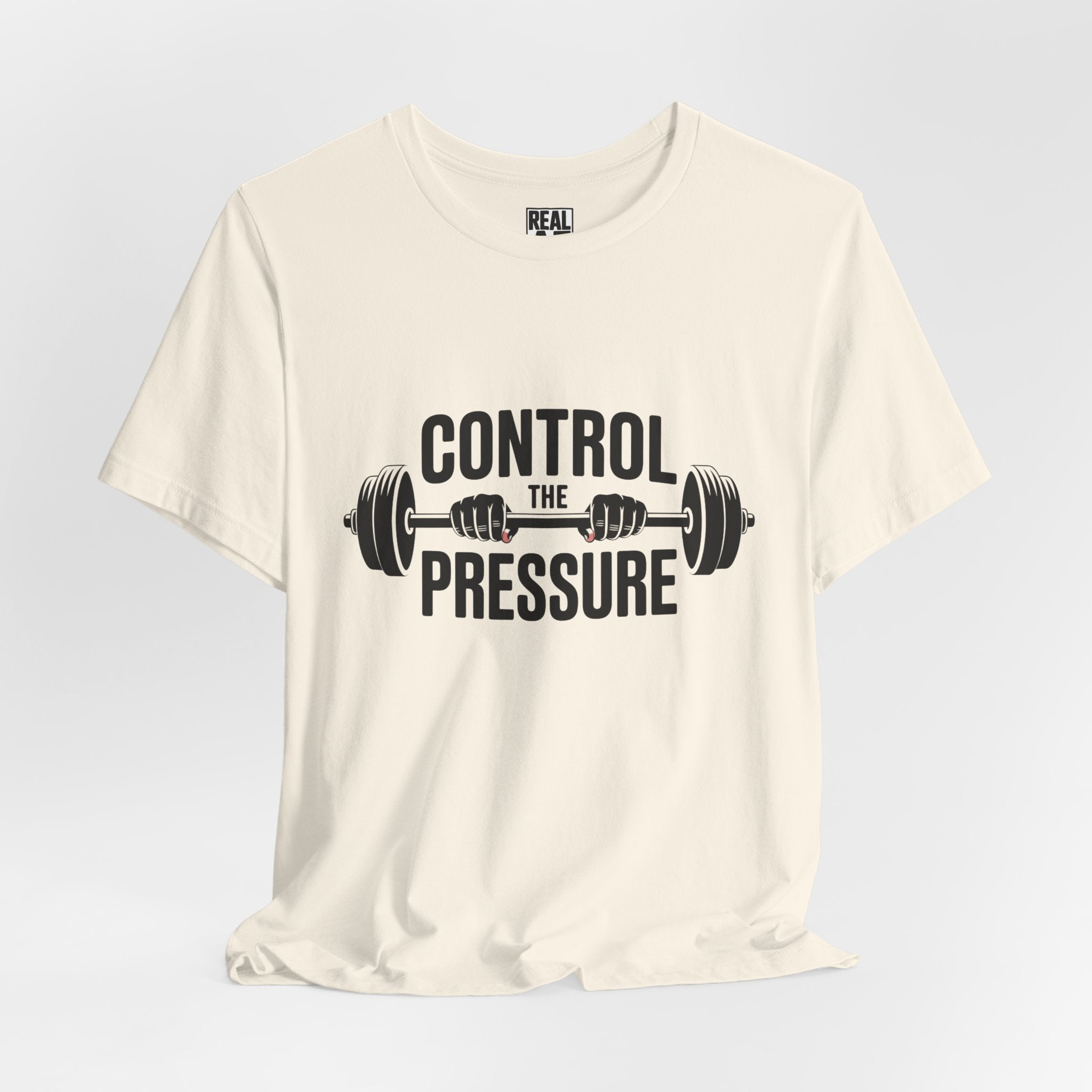 Control the Pressure Barbell Tee — Weightlifting Gym Shirt