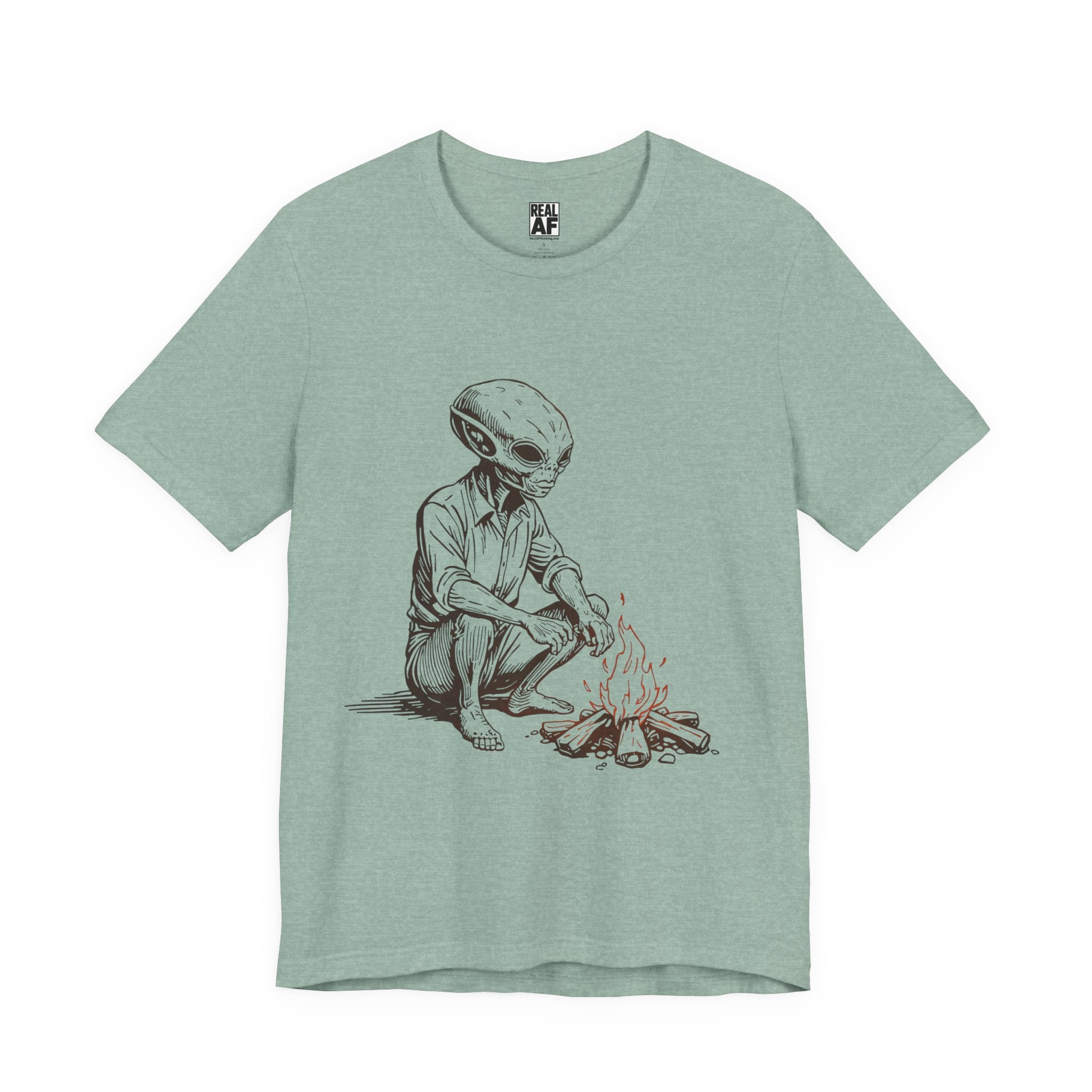 Campfire Visitor T‑Shirt – Western Alien Night Tee