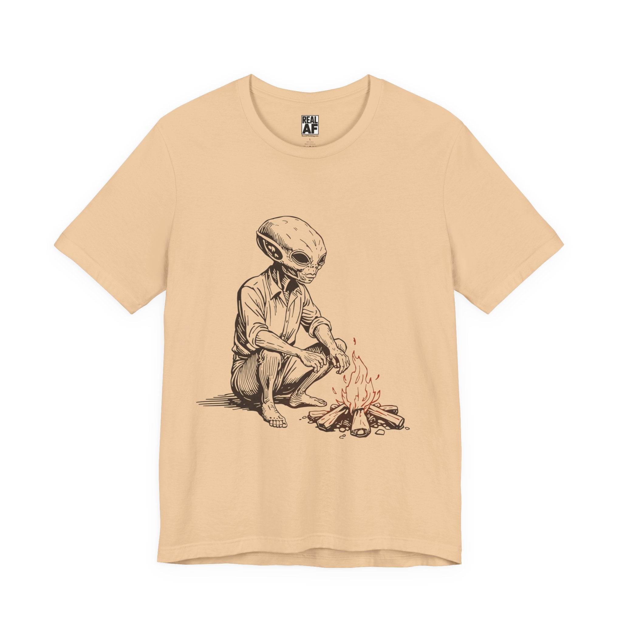Campfire Visitor T‑Shirt – Western Alien Night Tee