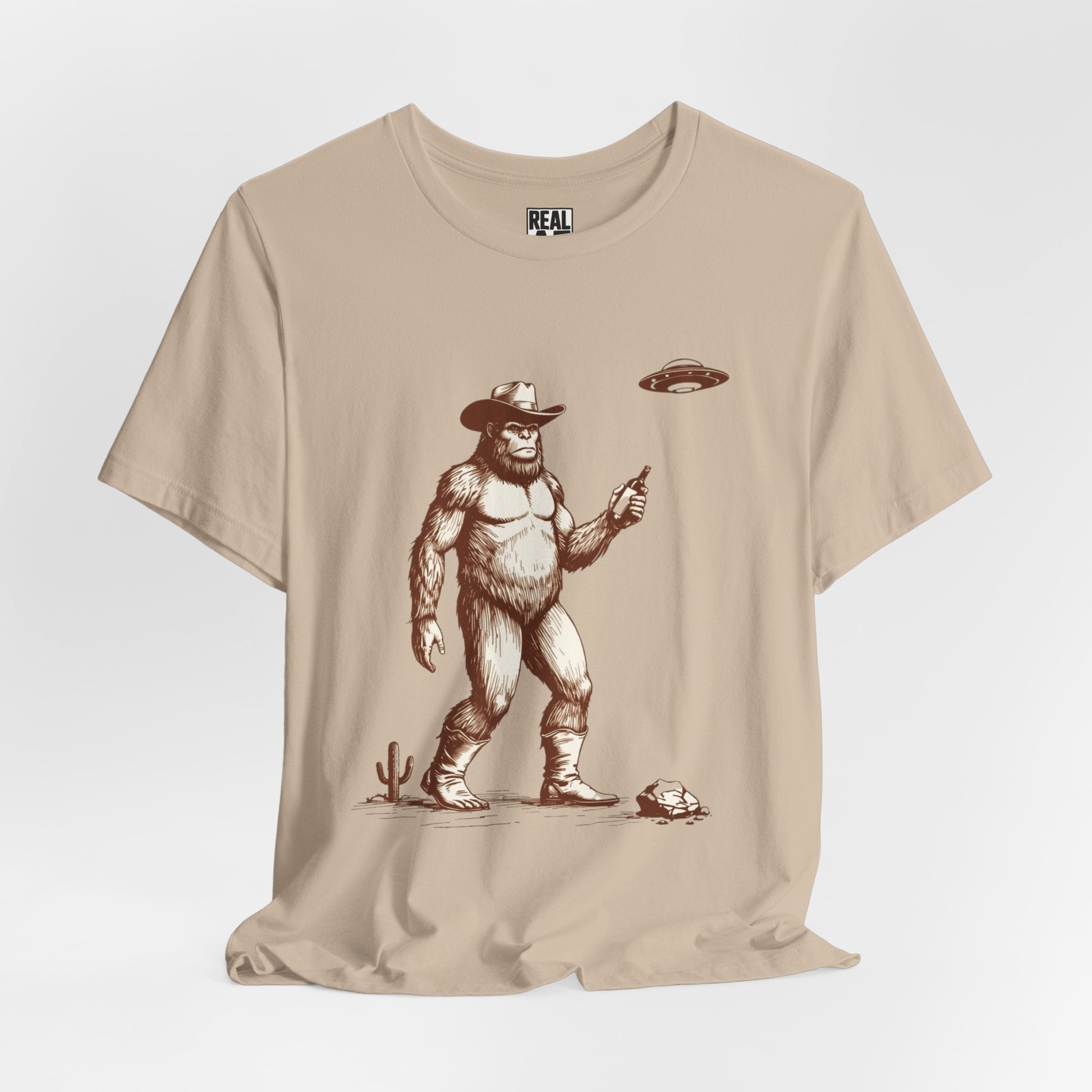 Bigfoot Cowboy UFO Western Tee