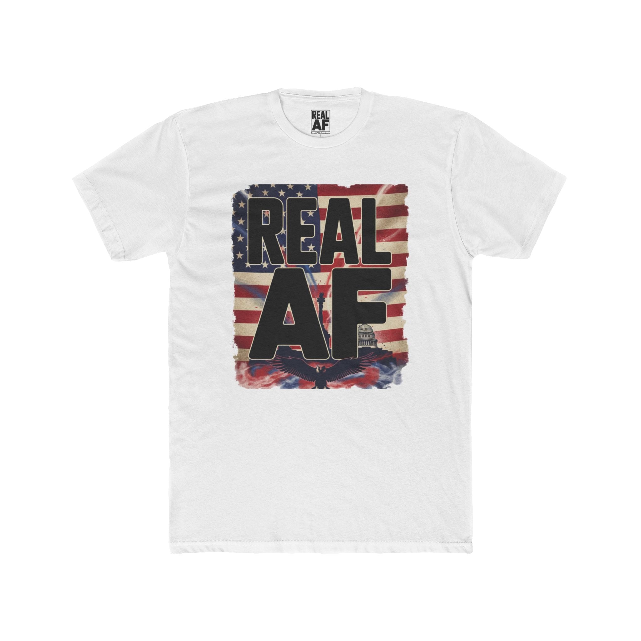 Real AF American Flag Tee — Patriotic Graphic T-Shirt