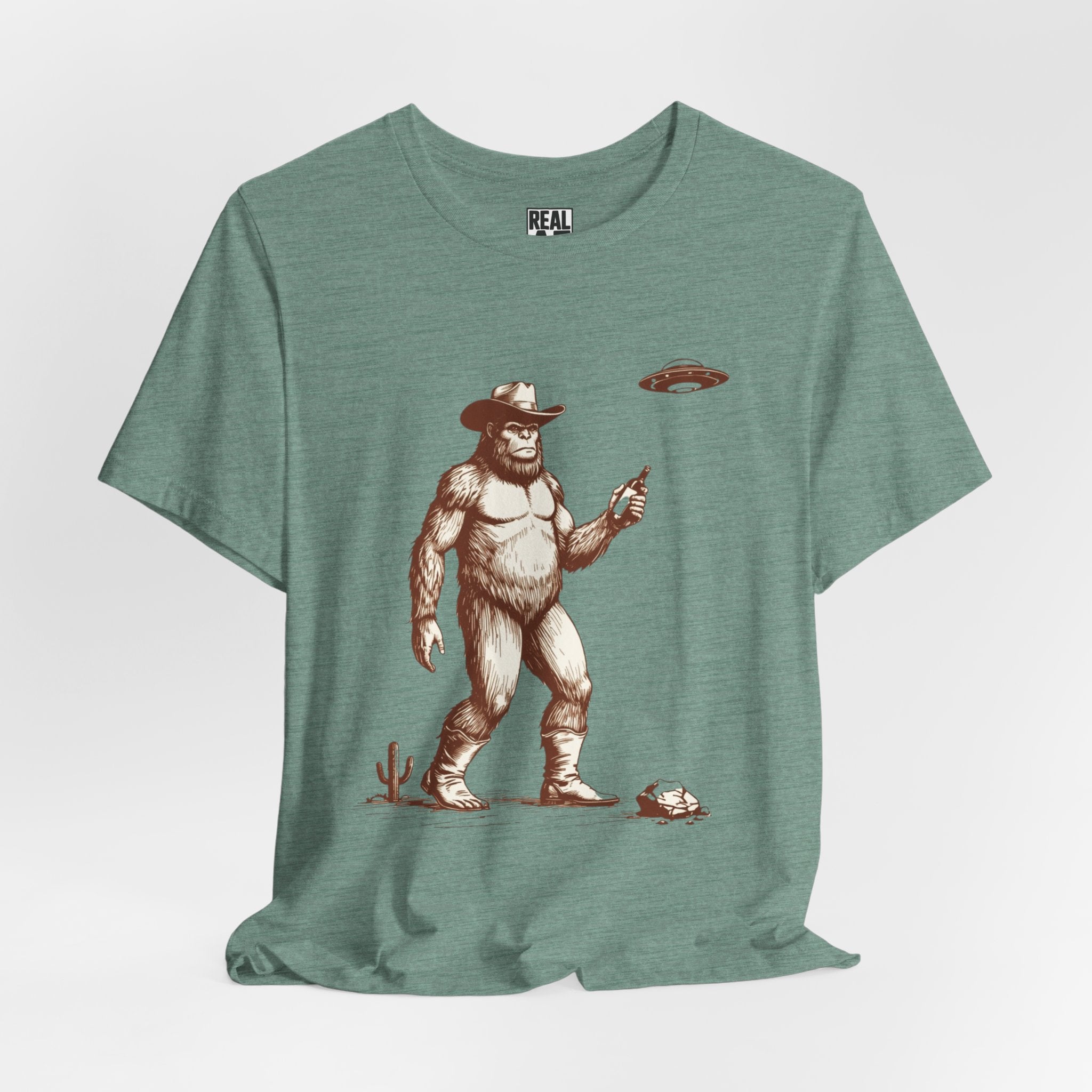 Bigfoot Cowboy UFO Western Tee