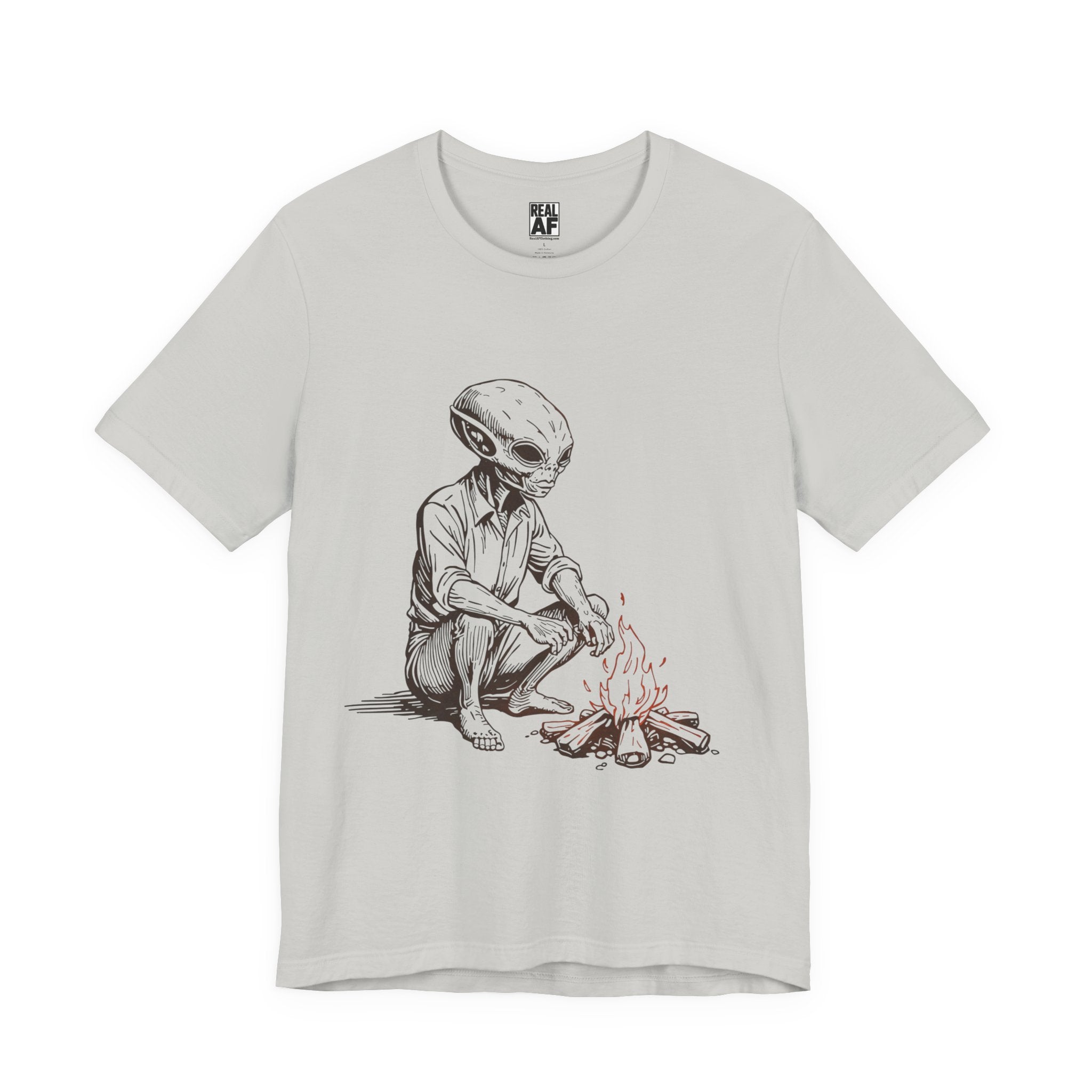 Campfire Visitor T‑Shirt – Western Alien Night Tee