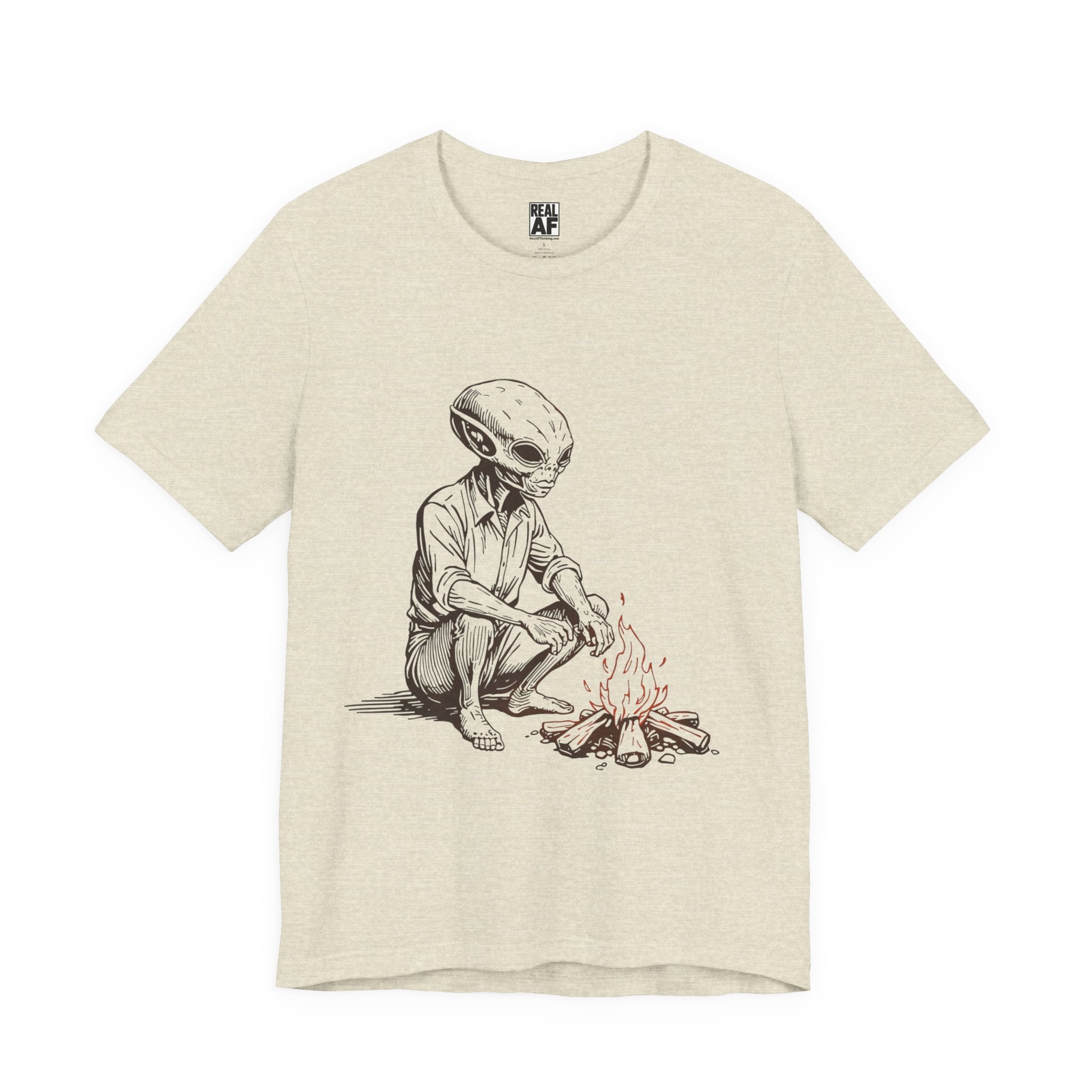Campfire Visitor T‑Shirt – Western Alien Night Tee