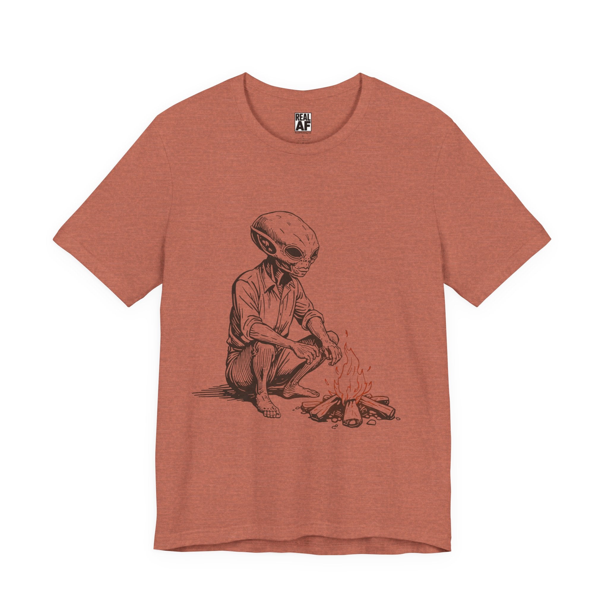 Campfire Visitor T‑Shirt – Western Alien Night Tee