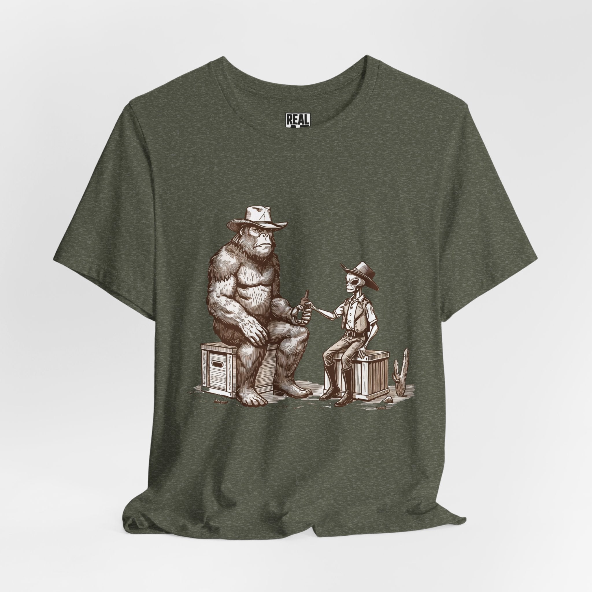 Frontier Truce T‑Shirt – Bigfoot & Alien Beer Break Tee