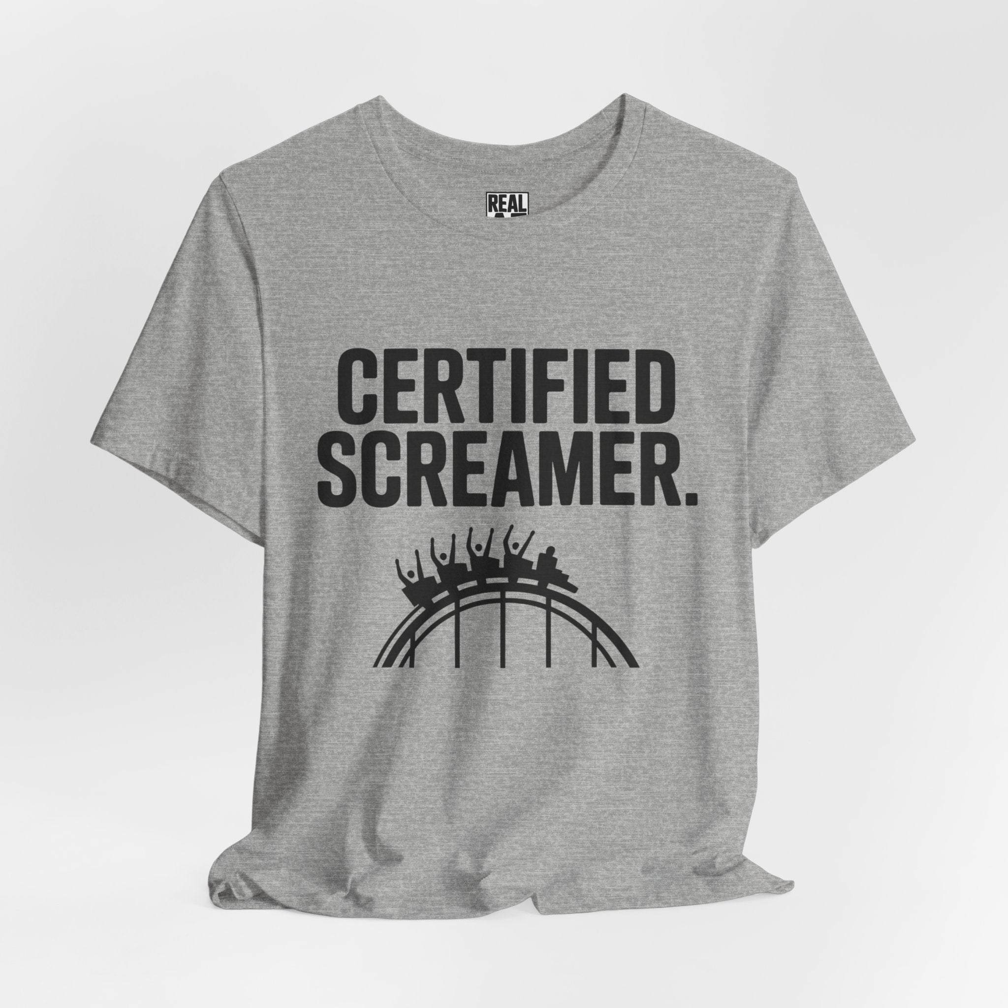 Certified Screamer T‑Shirt — Roller Coaster Thrill Seeker Tee