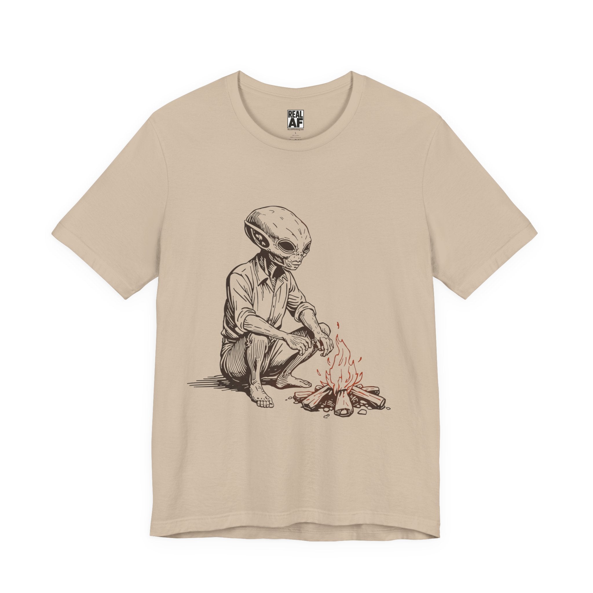 Campfire Visitor T‑Shirt – Western Alien Night Tee