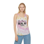 Tie Dye Tank Top - Empowering Women's Clothing, Hippie Festival Shirt, Colorful Racerback Camisole, Yoga Workout Wear, Summer Beach Apparel