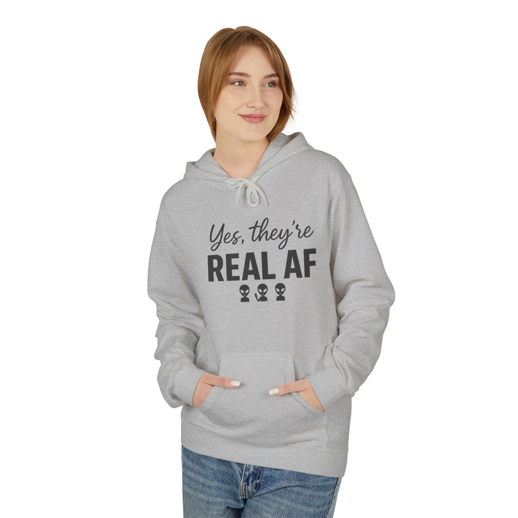 Real AF Unisex Hoodie, Funny Sweatshirt, Casual Wear, Gift for Friends, Everyday Comfort, Unique Wardrobe Addition